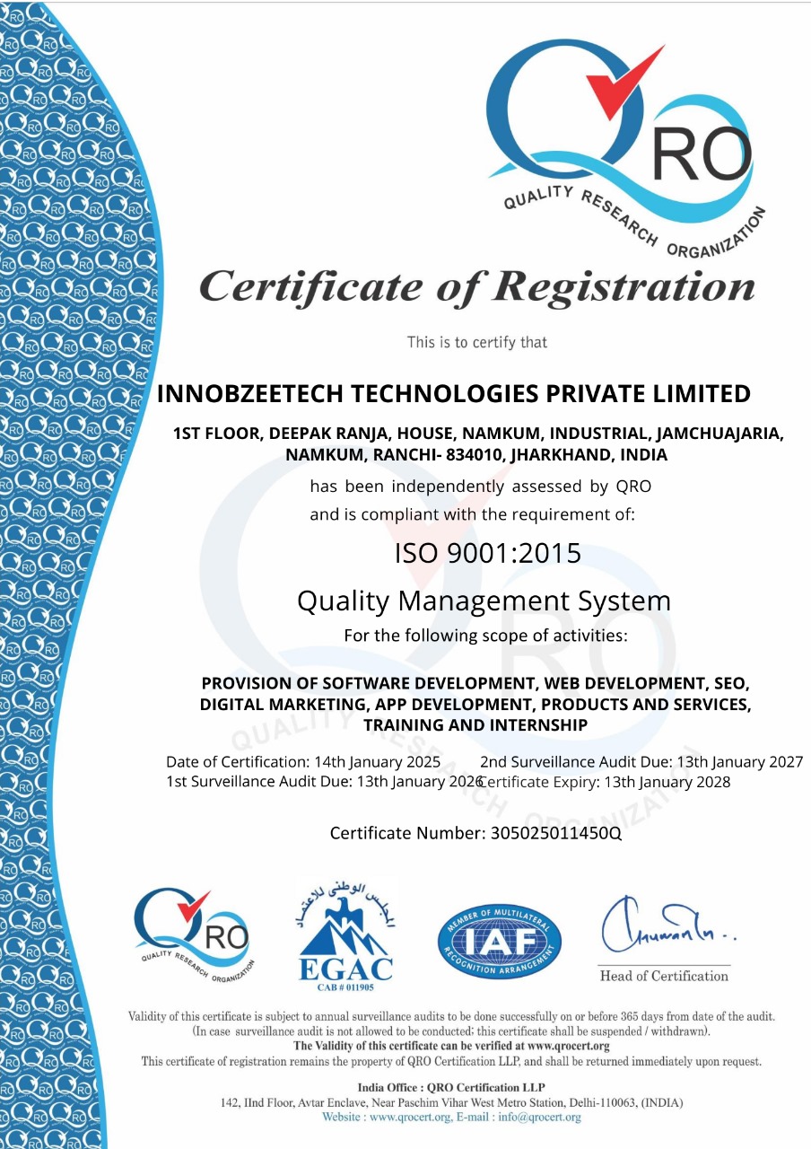 ISO 9001:2015 Certificate