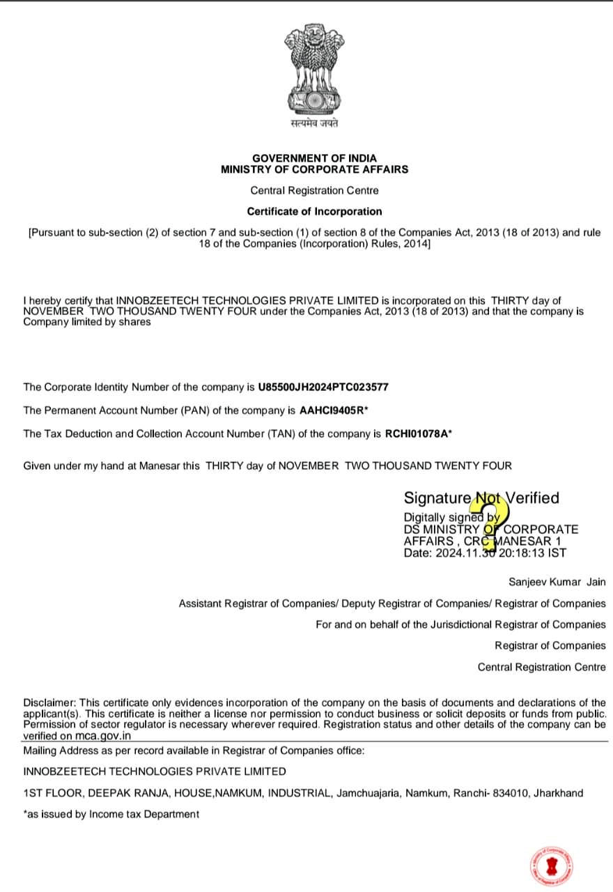 Udyam Registration Certificate